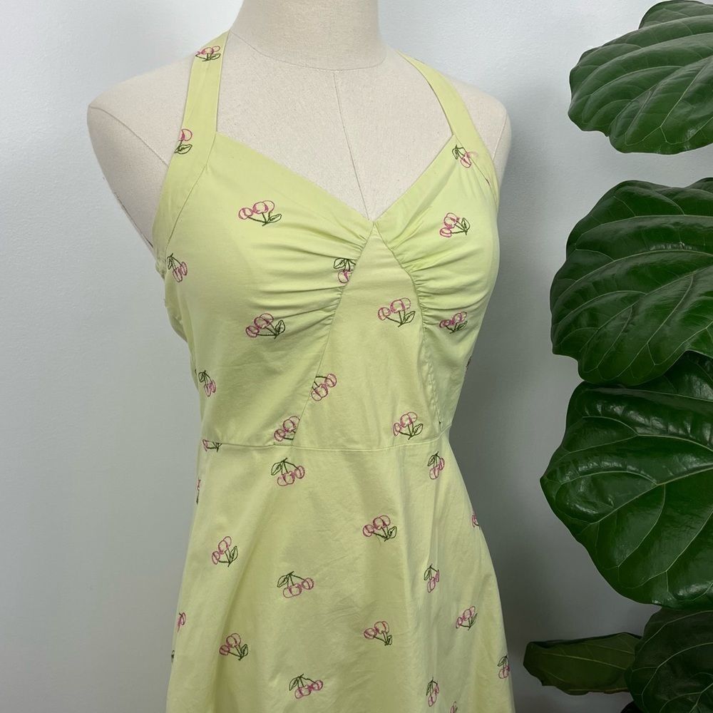Vintage Embroidered Halter Cherry Dress - Picture 3 of 12